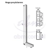 Noga przyścienna regału metalowego 250/50 cm (profil 80x40)